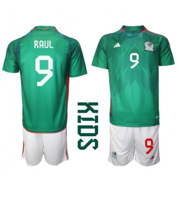 Mexico Raul Jimenez #9 Replica Home Stadium Kit for Kids World Cup 2022 Short Sleeve (+ pants)
